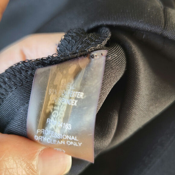 Calvin Klein Gold Zip Detailed Black Midi Cocktail Dress Size 10 - Picture 10 of 10